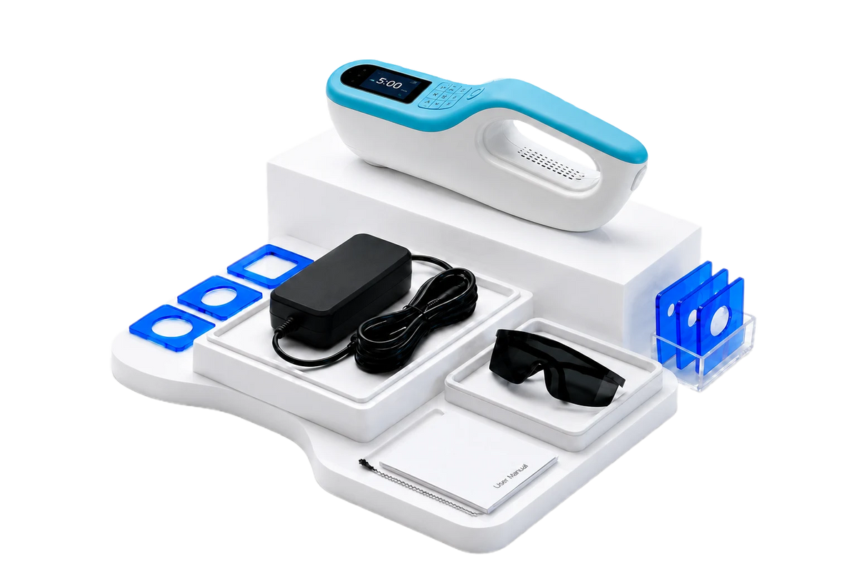 UVBWell device, packaging, and included accessories