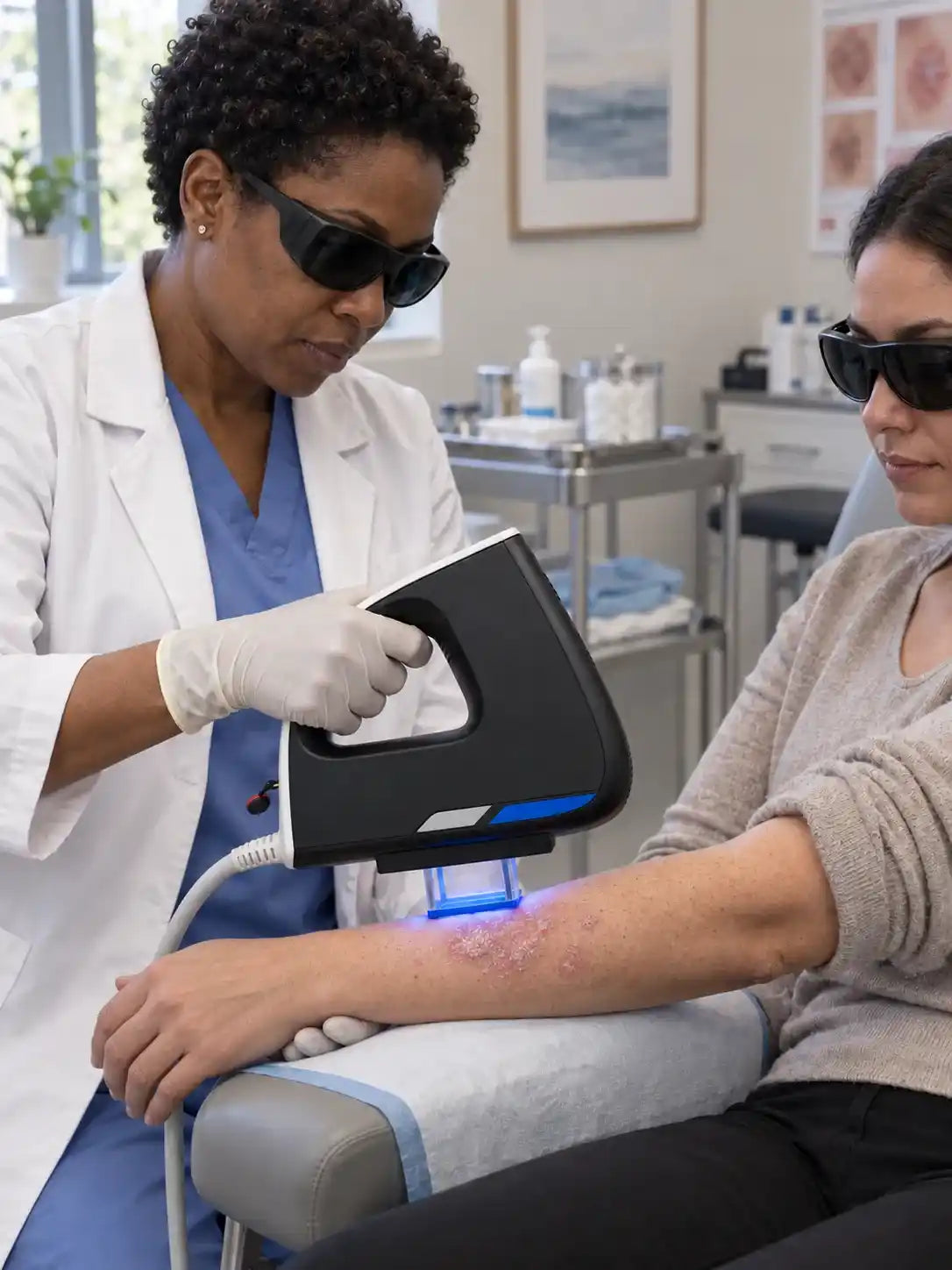UVBWell_Luma_Station_308nm_uvb_phototherapy_lamp_clinical_arm_phototherapy